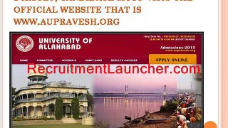 Solution To Fill Application Form Online Of Allahabad University allduniv.ac.in