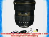 Tokina 11-16mm f/2.8 AT-X116 Pro DX II For Nikon   3 Piece Filter Kit   5-Inch Lens Pouch