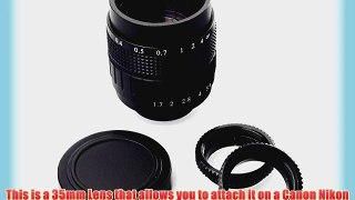 XCSOURCE? 35mm C mount CCTV Movie Lens f1.7   Macro rings for Canon Nikon Olympus Panasonic