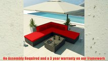 Uduka Outdoor Sectional Patio Furniture Espresso Brown Wicker Sofa Set Porto 6 Red All Weather
