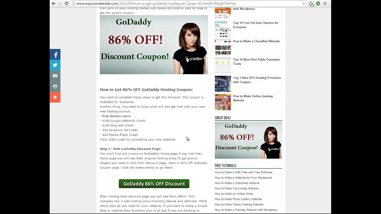 GoDaddy 86% Hosting Discount Offer for Everyone - Full Tutorial