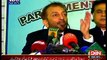 MQM Leader Dr Farooq Sattar talk to media outside Parliament House in Islamabad