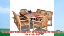 Amazonia Teak Newcastle 9-Piece Teak Rectangular Dining Set