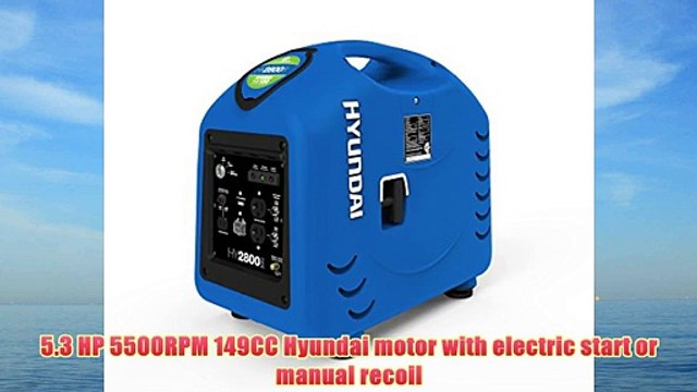 Hyundai HY2800SEi Portable Inverter Generator 2800-watt