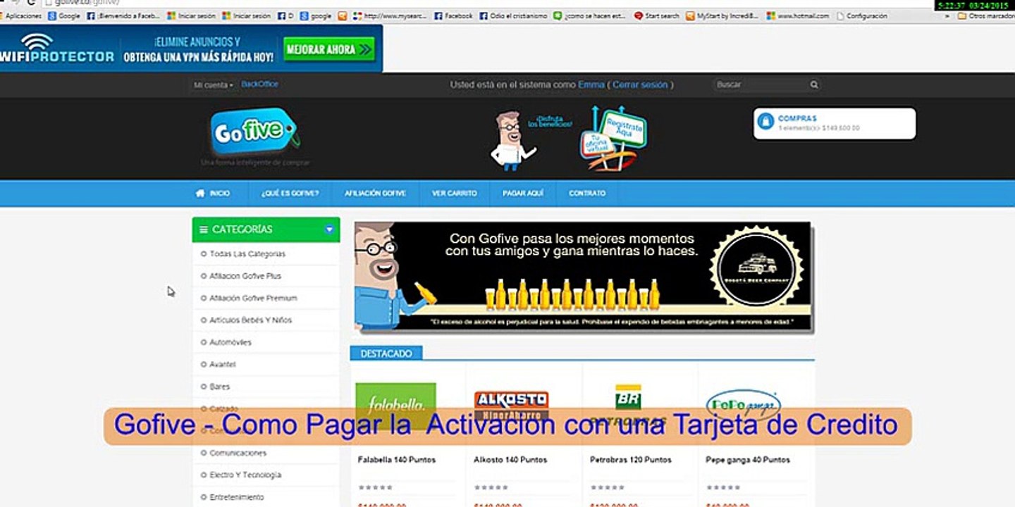 Gofive - Como pagar la Activacion a traves de una Tarjeta de Credito