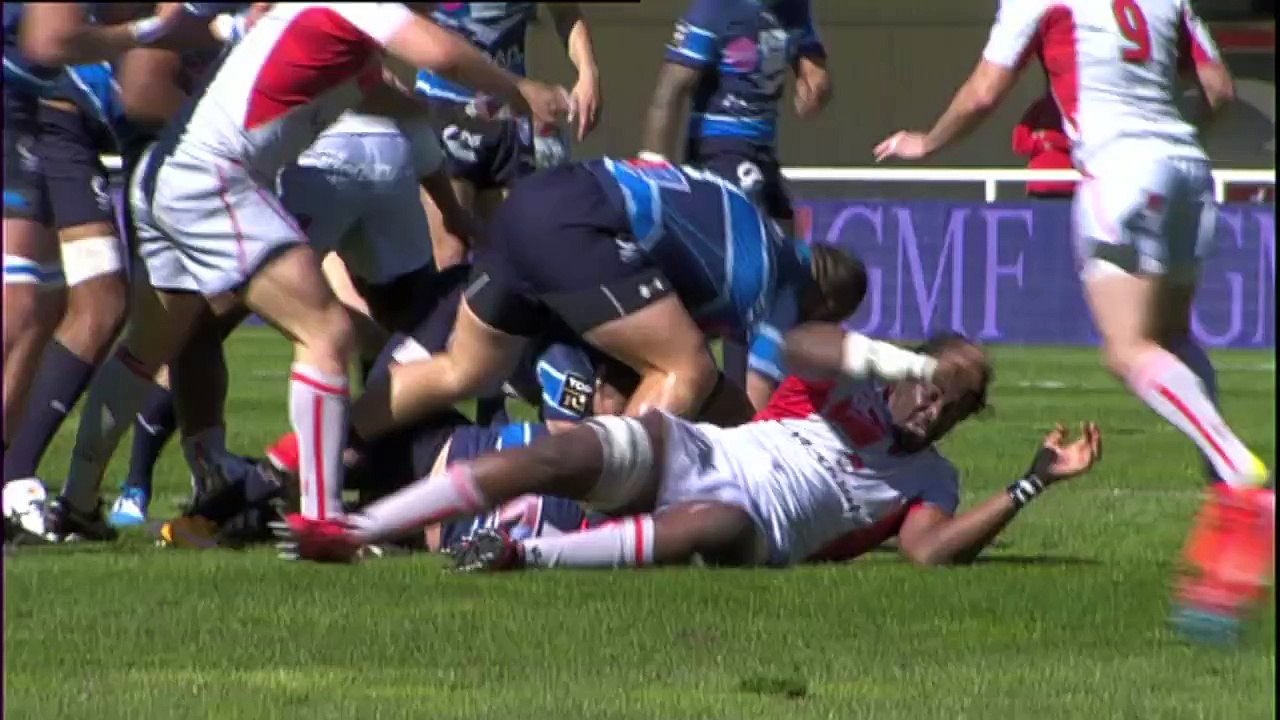 TOP14 - Montpellier - Lyon: Essai Francois Trinh duc (MON) - J21 - Saison  2014/2015