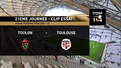 TOP14 - Toulon - Toulouse: Essai 2 Josua Tuisova (TLN) - J21 - Saison  2014/2015