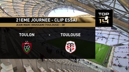TOP14 - Toulon - Toulouse: Essai Jean marc Doussain (TLS) - J21 - Saison  2014/2015