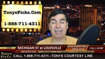Louisville Cardinals vs. Michigan St Spartans Free Pick Prediction NCAA Tournament College Basketball Odds Preview 3-29-2015