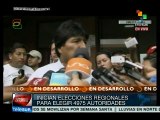 Evo Morales vota y recuerda a bolivianos que hacerlo es un derecho