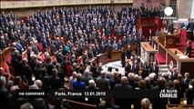 French parliament spontaneously breaks into national anthem in honour of attack victims - no comment