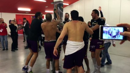 L'énorme célébration en chanson et au champagne du HBC Nantes après sa victoire en Coupe de la Ligue