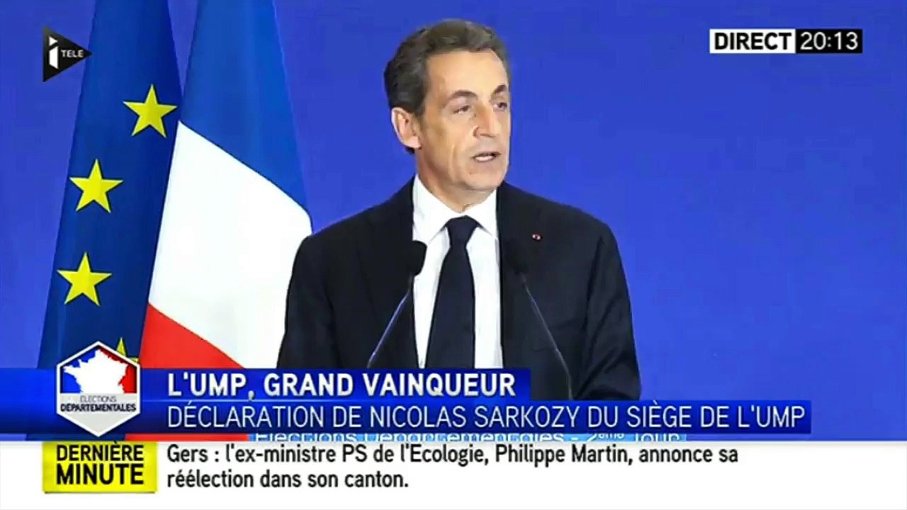 Départementales - Nicolas Sarkozy : "C'est le mensonge, le déni, l'impuissance qui sont sanctionnés"