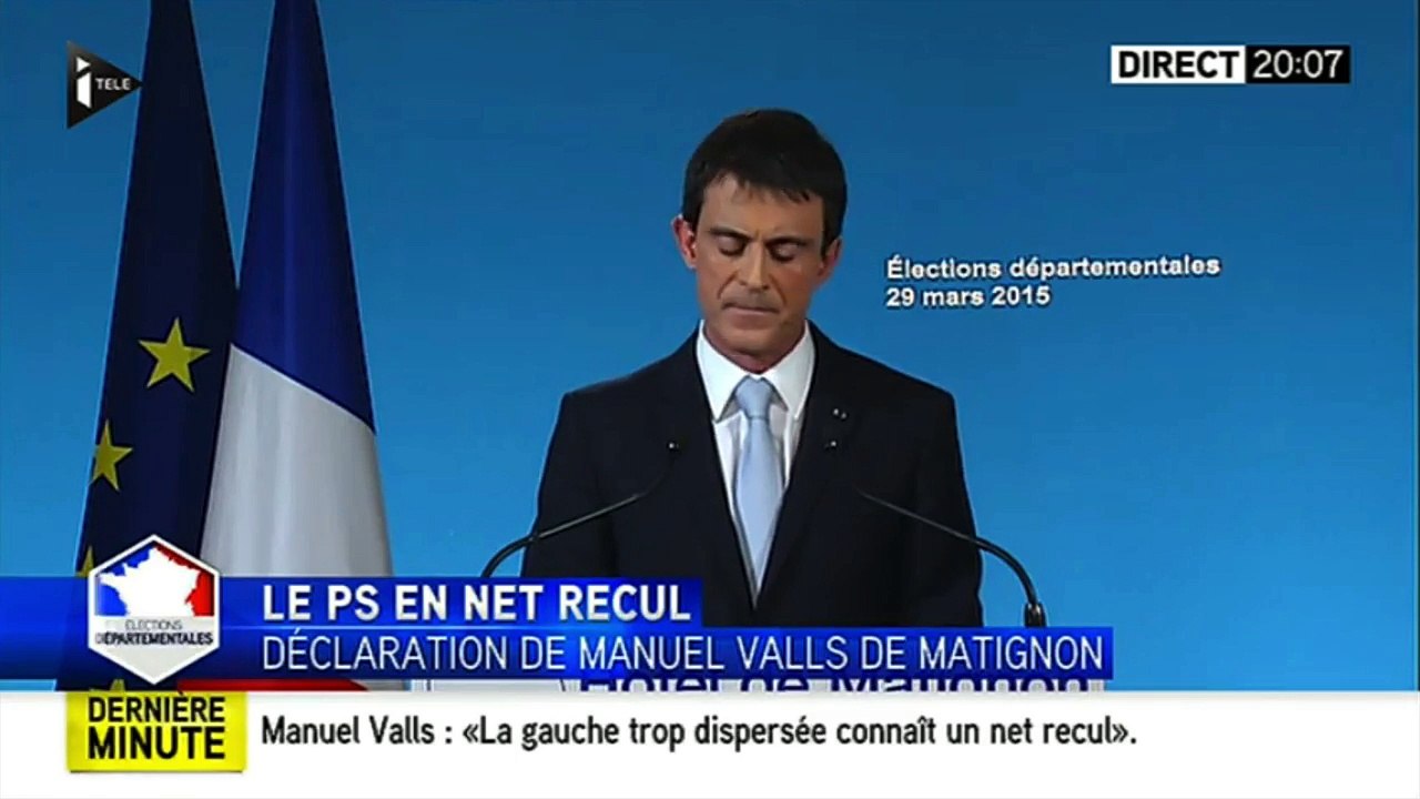 Départementales - Manuel Valls : "Les scores él...