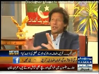Imran Khan Exclusive In News Beat - 29th March 2015 On Samaa News