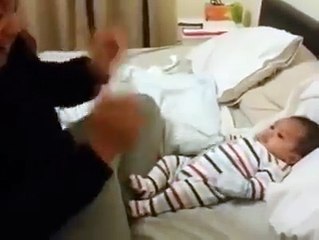 Dad Challenges Baby To A Dance Off