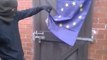Ridiculous Neo Nazi Fails trying to set fire to EU flag