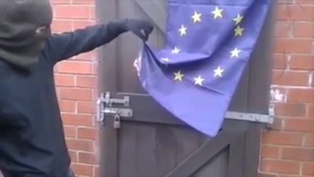 Ridiculous Neo Nazi Fails trying to set fire to EU flag