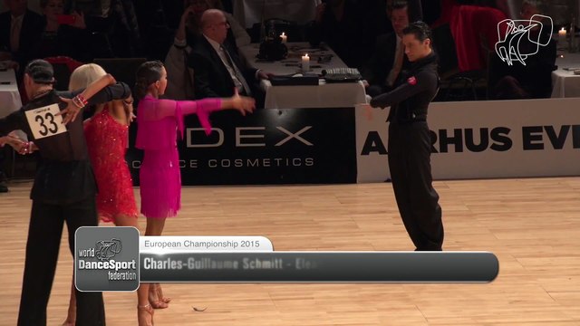 Championnat d'Europe Adultes Latines à AARHUS (Danemark) C.G. Schmitt - E. Salikhova, FRA - 3ème place 2015 European LAT R1 PD DanceSport Total