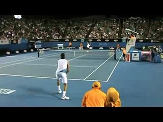 Del Potro comforts a ball boy after hit