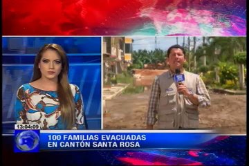 100 familias evacuadas en cantón Santa Rosa