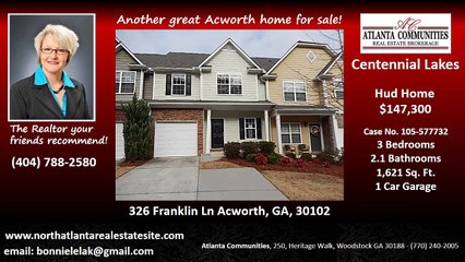 Centennial Lakes Hud Home for Sale Acworth GA