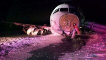 Air Canada flight crash lands and slides off runway