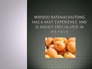 Widodo Ratanachaitong has a vast experience and is highly specialized in his field