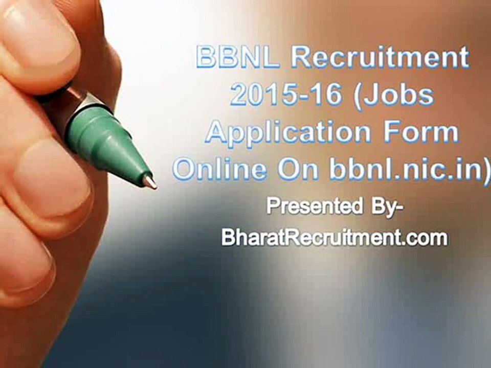 BBNL Recruitment 2015-16 (Jobs Application Form Online On bbnl.nic.in)