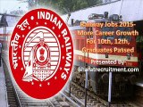 Railway Jobs 2015- More Career Growth For 10th, 12th, Graduates Passed