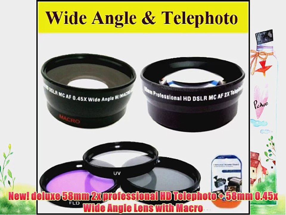 Deluxe Lens Kit for CANON XA10 XF100 XF105 professional CAMCORDER?   Includes 58mm 3PC Filter