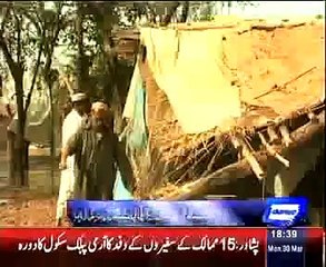 Peshawar: Flood in seasonal nullah destroys two houses in Shahab Khel