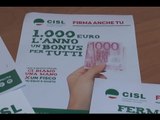 Napoli - La Cisl raccoglie firme per bonus di 1000 euro annuale -1- (27.03.15)