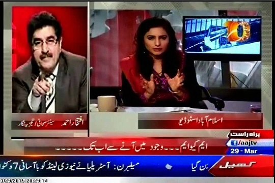 AAJ TV Spot Light Munizae Jahangir with Iftikhar Ahmed (29 March 2015)