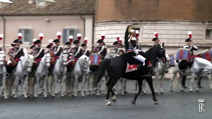 Roma - Mattarella al cambio della Guardia d'Onore in forma Solenne   (17.03.15)