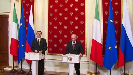 Renzi a Mosca, conferenza stampa con Putin (05.03.15)