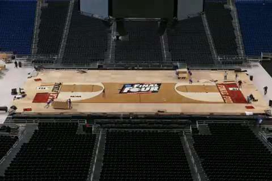 Time-lapse video of Final Four basketball court at Lucas Oil Stadium