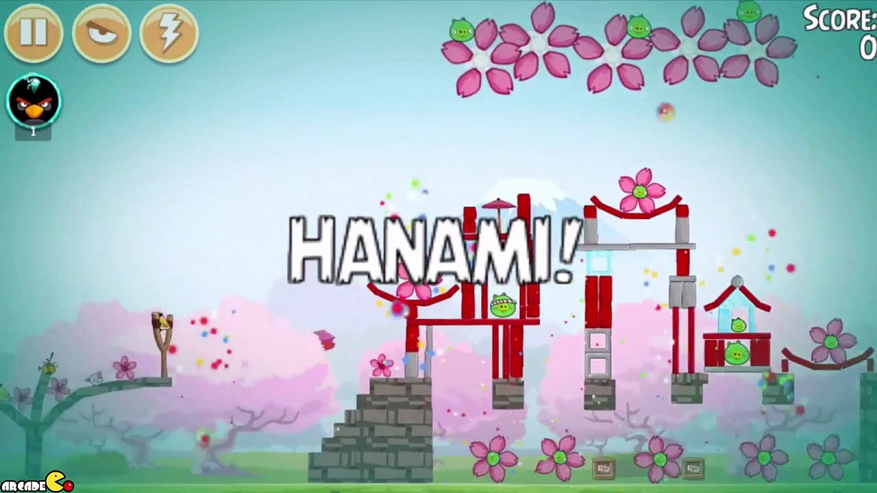 Angry Birds Seasons - The Pig Days Level 3-8 Hanami 3 Star Walkthrough
