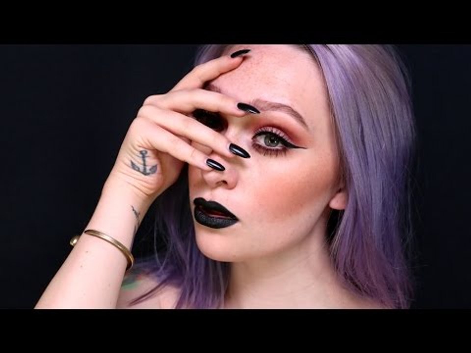 Fall Inspired Makeup Tutorial - Black Lips