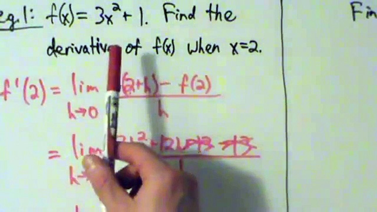 Calculus I - Two Examples of Finding the Derivative at a Point