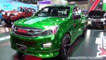 Bangkok Motor Show. The Crazy Green Chrome Isuzu Pick-up Truck