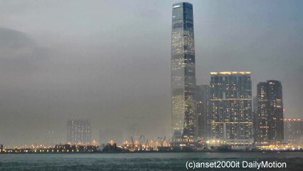 Hong Kong. Sunset on the ICC International Commerce Centre