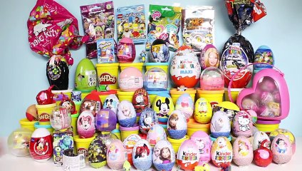 65 SURPRISE EGGS ★ FROZEN PEPPA PIG MICKEY ANGRY BIRDS HUEVOS SORPRESA SURPRISE BAGS PLAYDOH TOYS