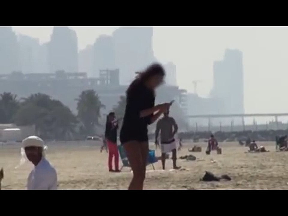Girl And Boy At Beach In Dubai Video