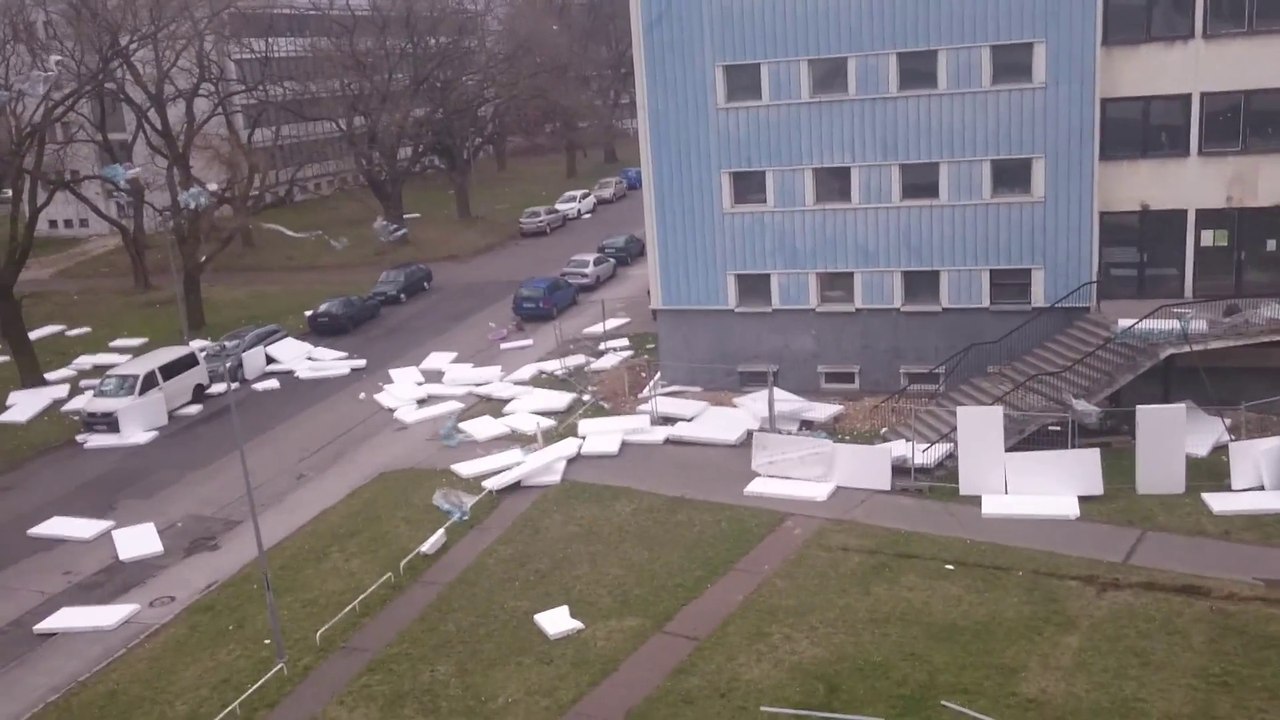 Strahov flying roof during epic storm in Prague