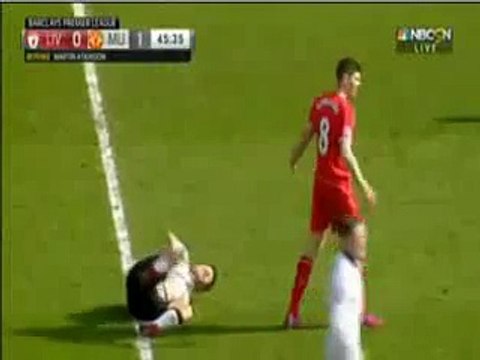 Steven Gerrard Sent off after 41 Seconds - Liverpool vs Manchester United - YouTube