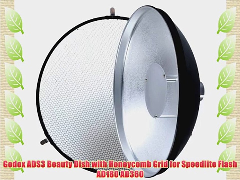 Godox ADS3 Beauty Dish with Honeycomb Grid for Speedlite Flash AD180 AD360