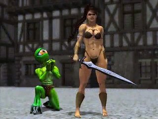 3D Barbarian Queen (no glasses needed 3D stereoscope)