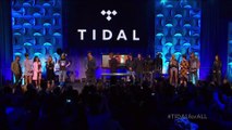 Madonna, Beyoncé, Nicki Minaj signing the Tidal For All contract 2015 (1080p)