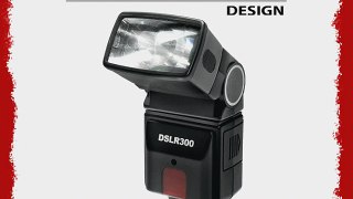 Precision Design DSLR300 Universal High Power Auto Flash with Zoom/Bounce/Swivel Head for Olympus
